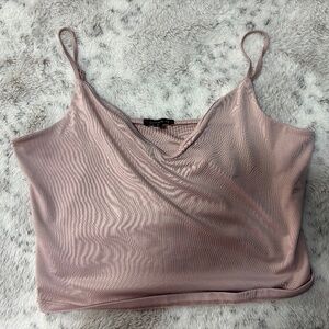 Dynamite Light Pink Double Lined Crop Tank Large